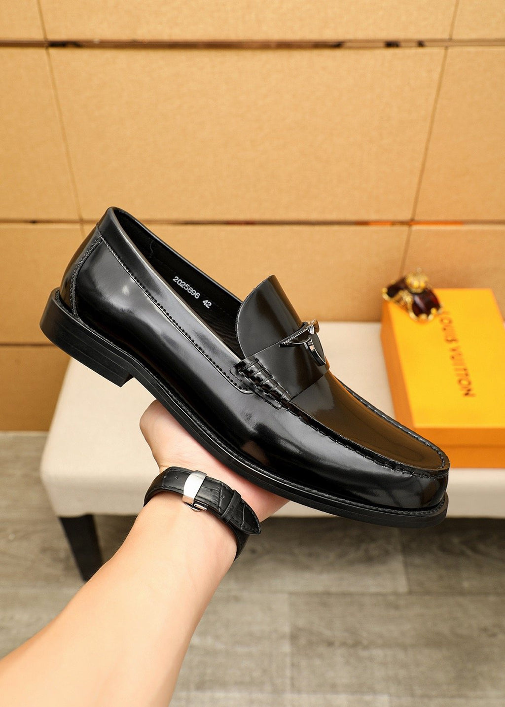Louis Vuitton Black Hardware Loafers — side