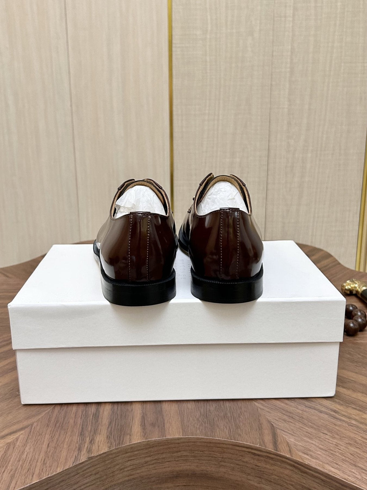Maison Margiela Dark Brown Split-Toe Derby Shoes — back