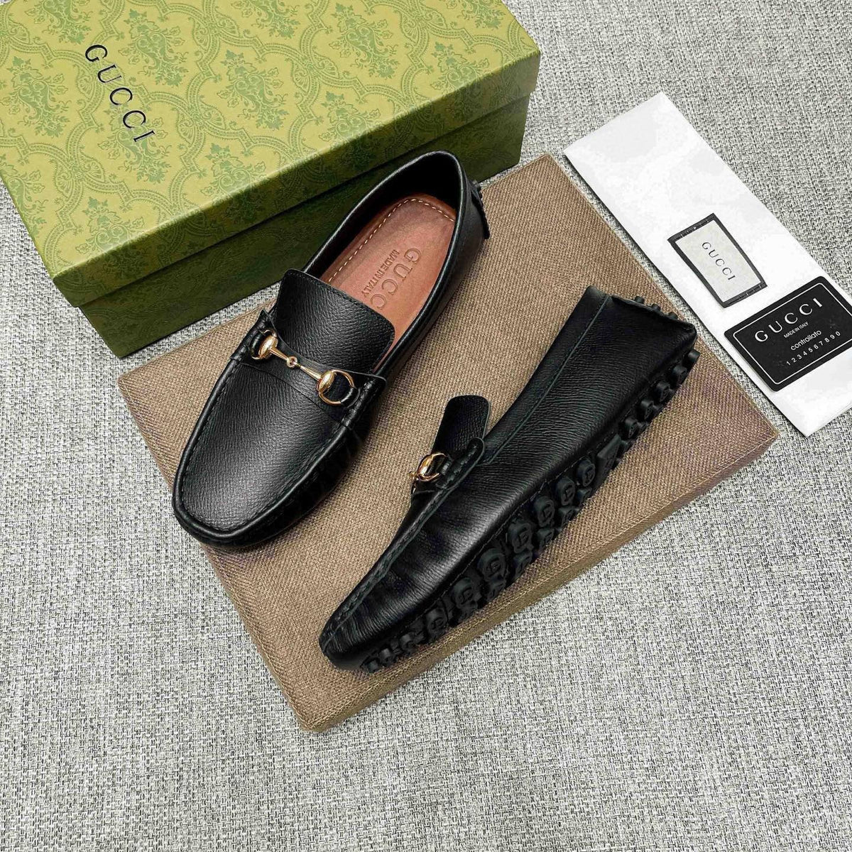 Gucci Black Horsebit-Style Leather Loafers — side