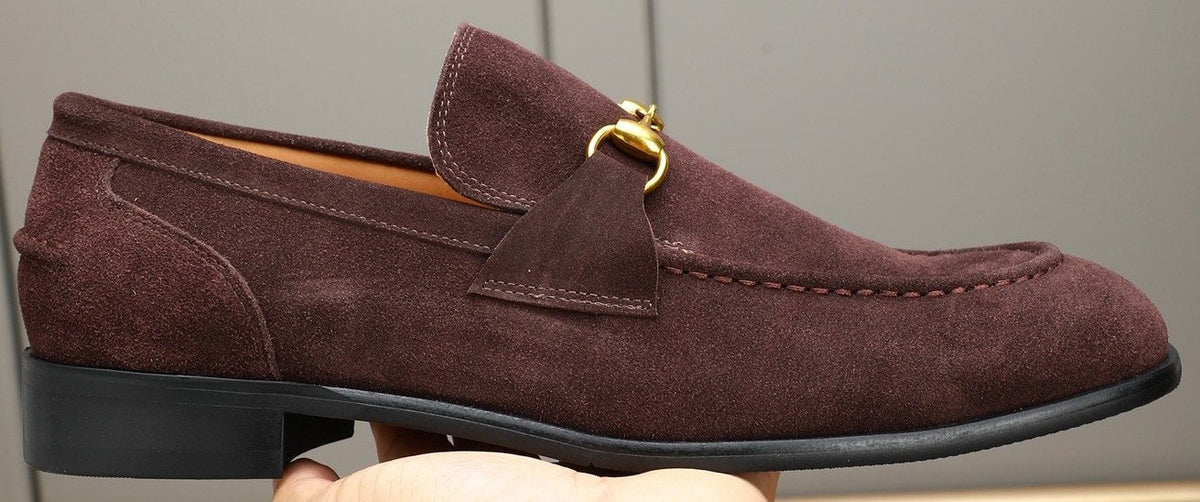 Gucci Burgundy Horsebit Loafers — front