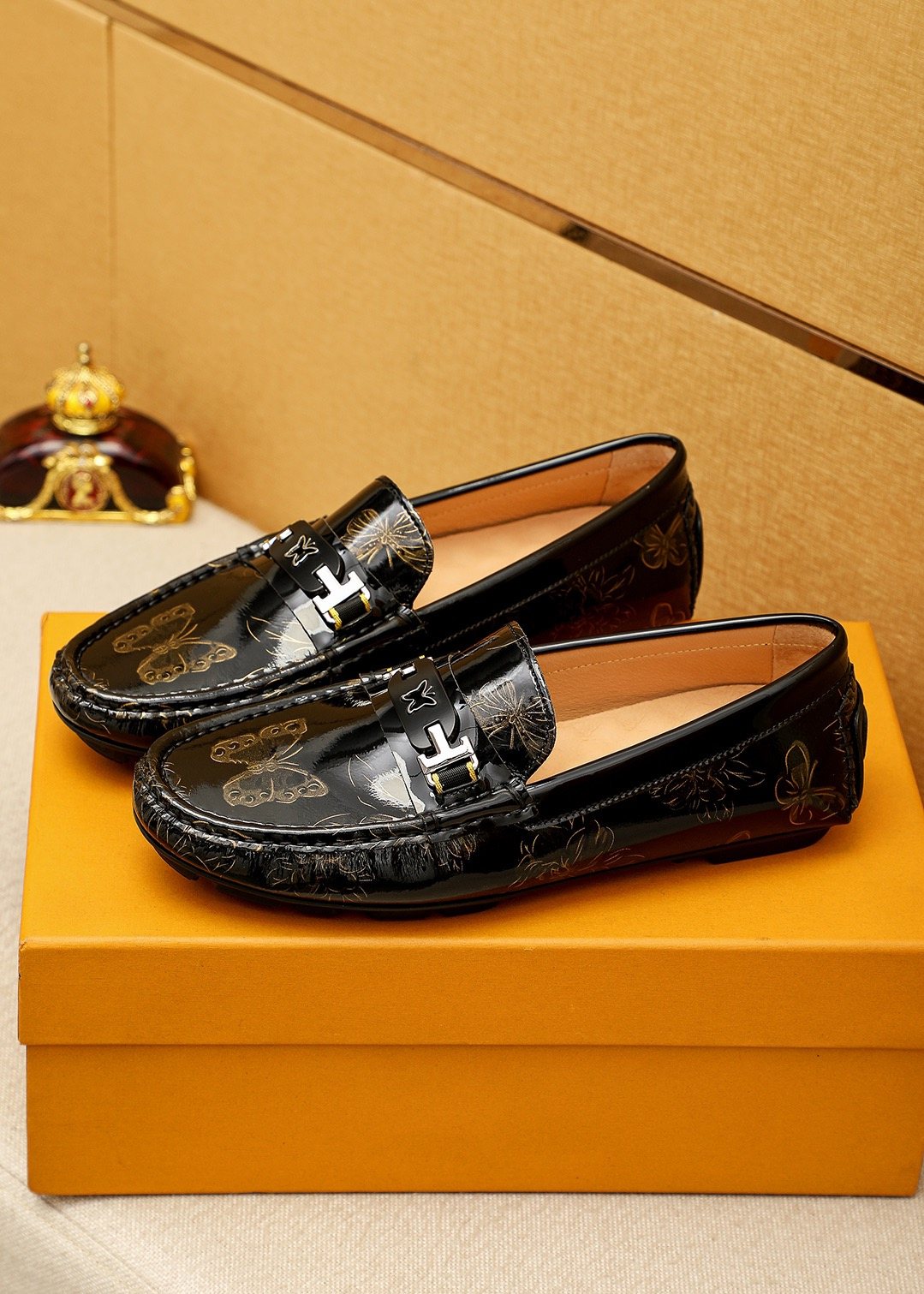 Louis Vuitton Black Buckle Loafers — front