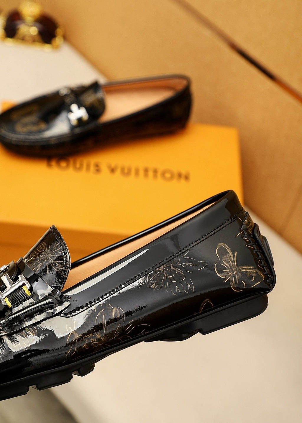 Louis Vuitton Black Buckle Loafers — detail