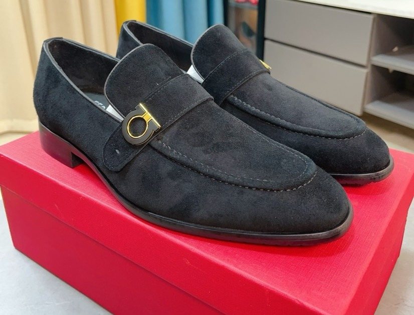 Salvatore Ferragamo Gold-Buckle Loafers — hero