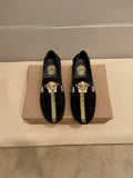 Versace Black Gold-Tone Hardware Loafers — hero