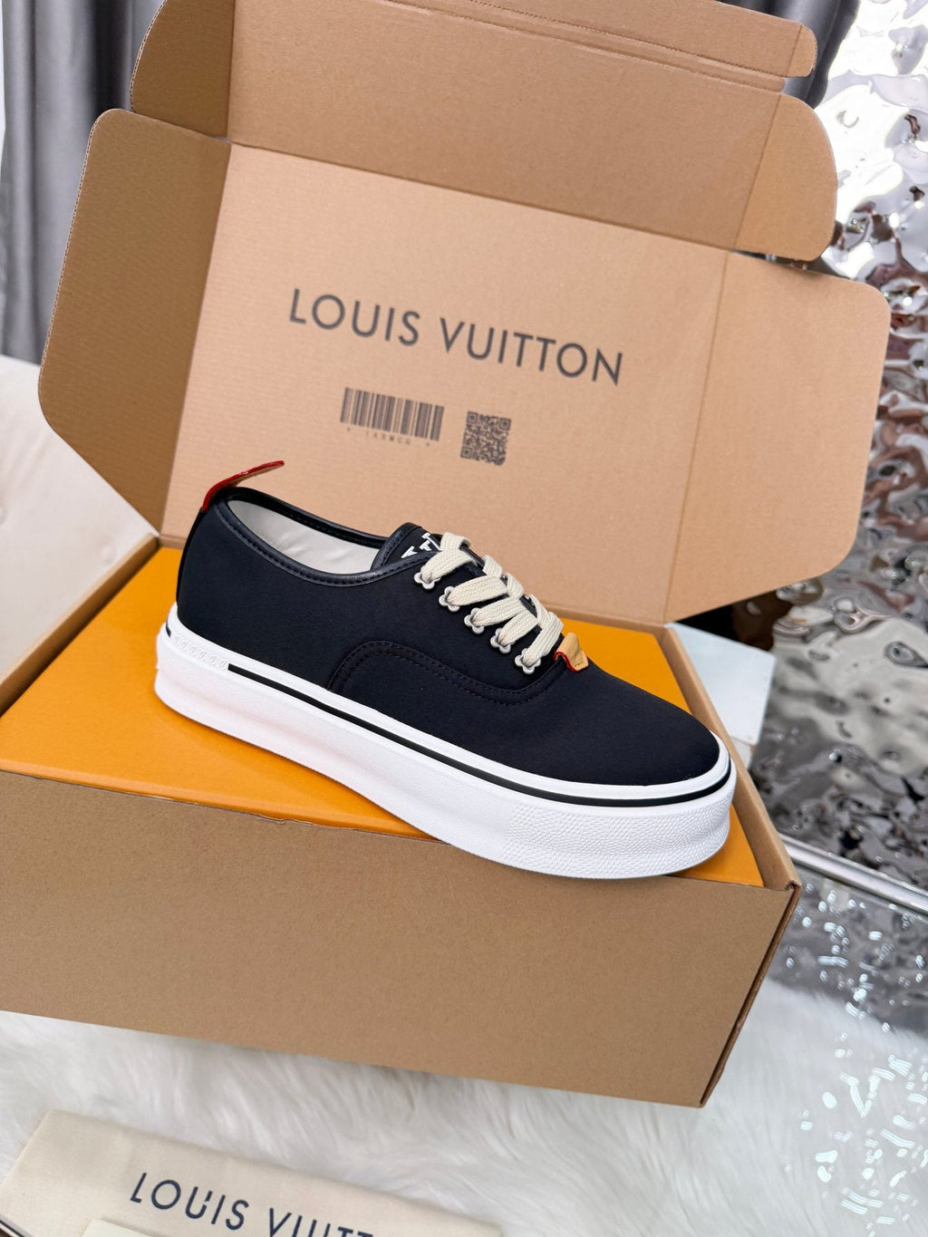 Louis Vuitton Black Low-Top Sneakers — side