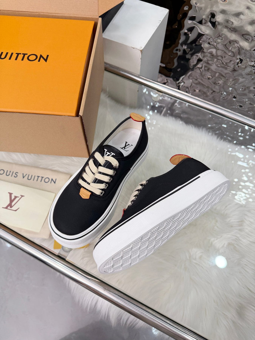 Louis Vuitton Black Low-Top Sneakers — detail