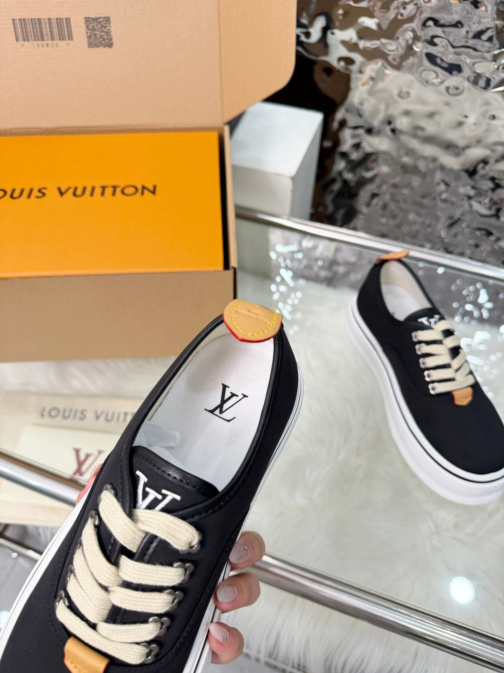 Louis Vuitton Black Low-Top Sneakers — detail