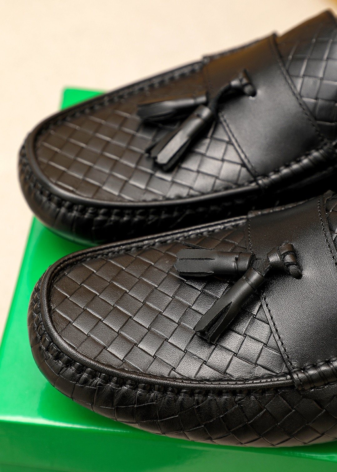 Bottega Veneta Black Tassel Loafers — detail