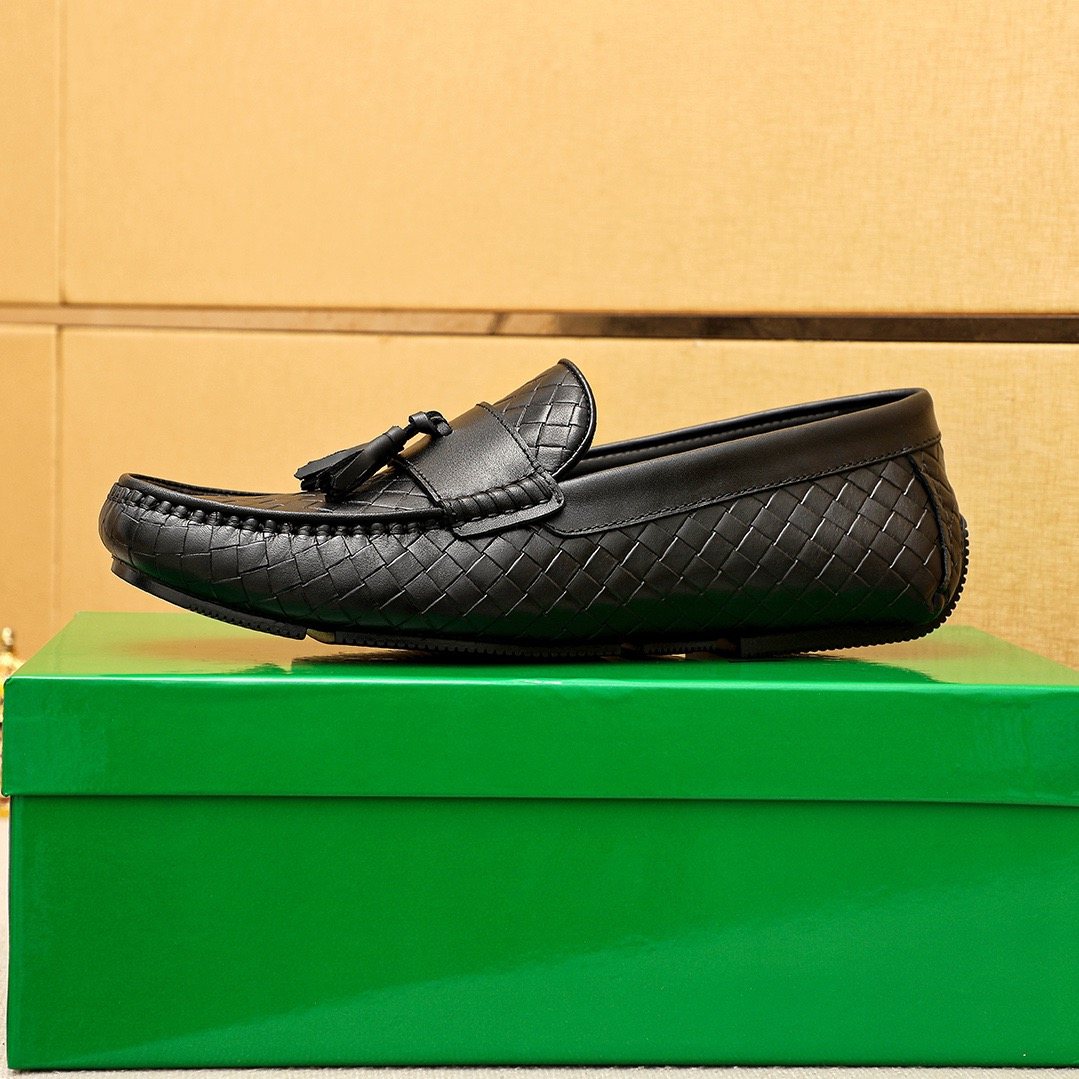 Bottega Veneta Black Tassel Loafers — side