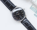 Longines Silver Black Dial Leather Strap Watch — hero