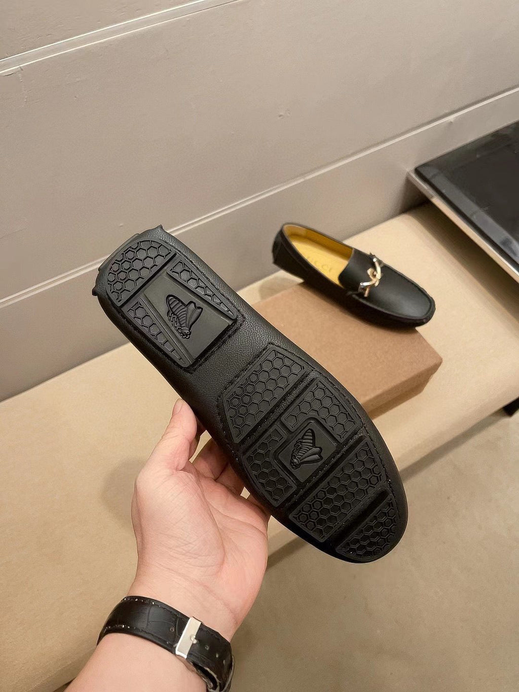 Gucci Black Horsebit Loafers — back