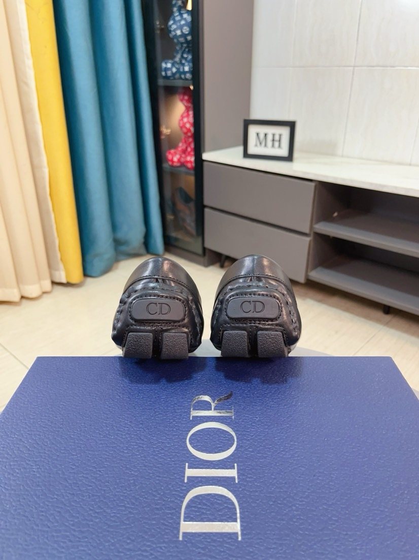 Dior Black Silver-Accent Loafers — back