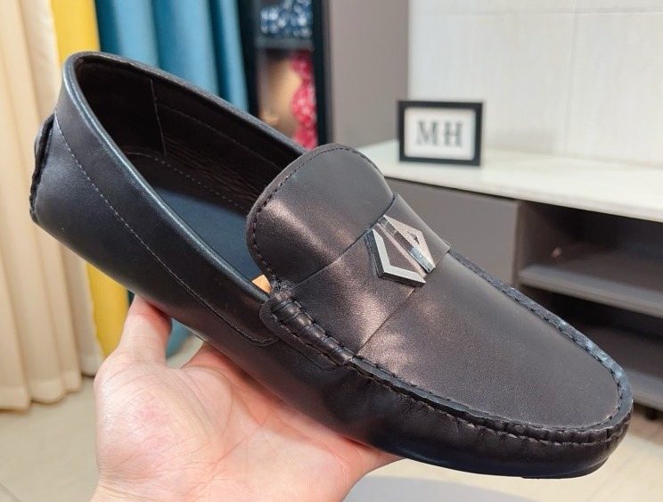 Dior Black Silver-Accent Loafers — front
