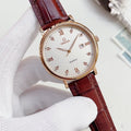 Omega Gold-Tone Burgundy Leather Strap Watch — hero