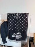 Hermès Geometric Motif Fringed Scarf — hero
