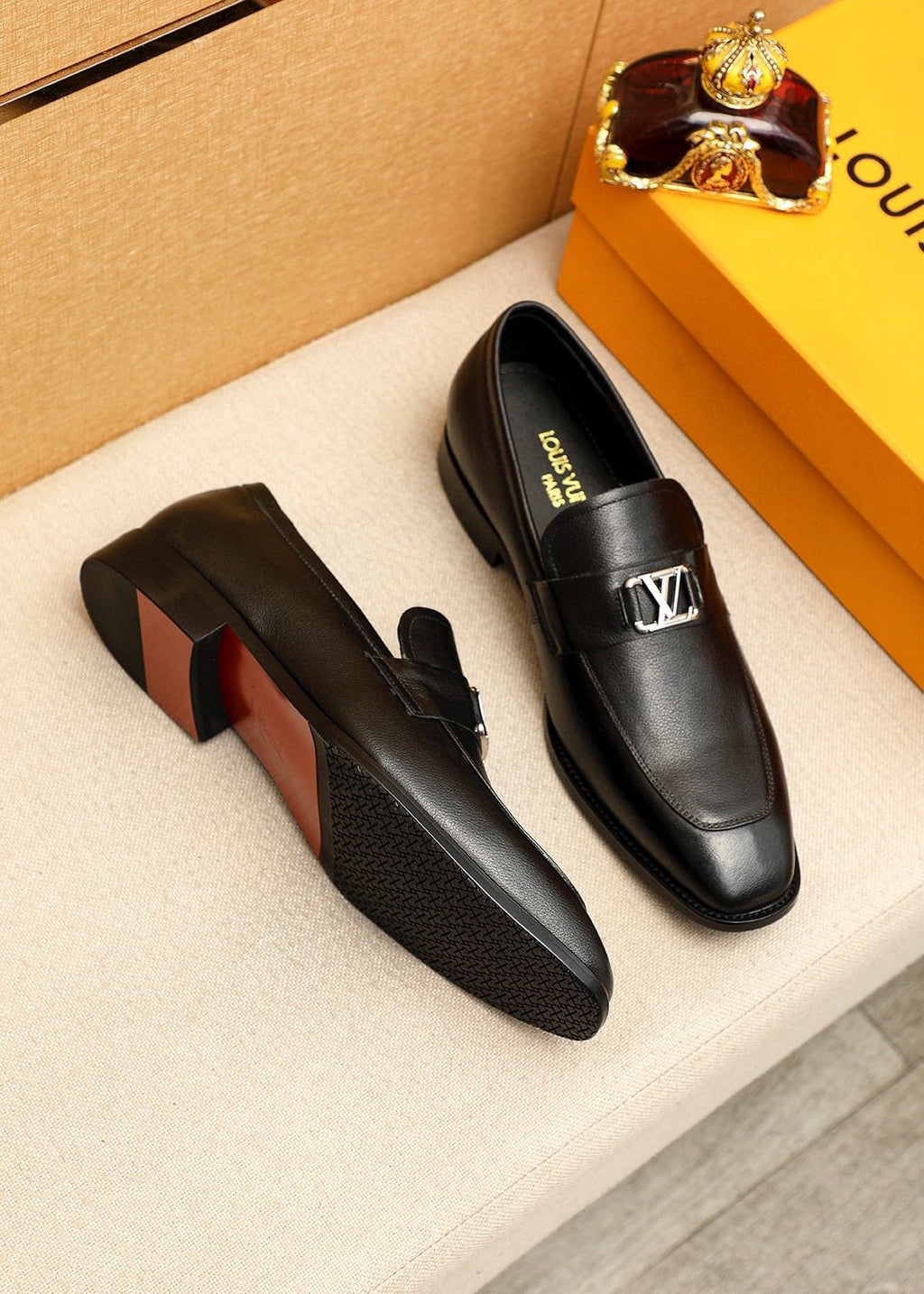 Louis Vuitton Black Hardware Loafers — side