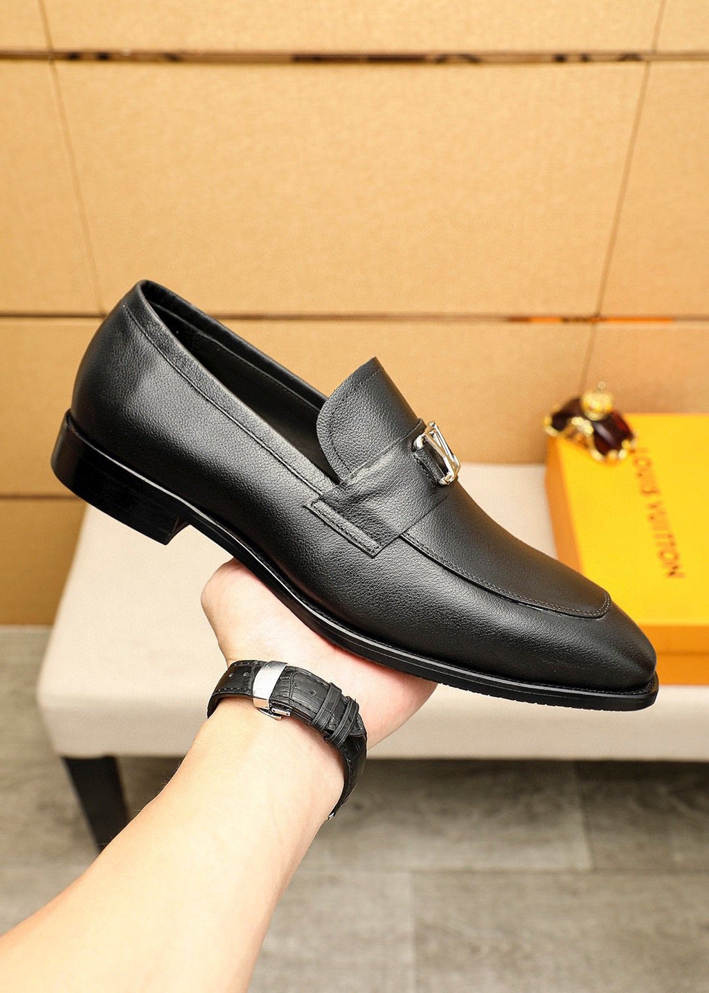 Louis Vuitton Black Hardware Loafers — side