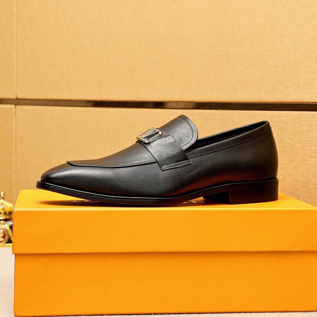 Louis Vuitton Black Hardware Loafers — side