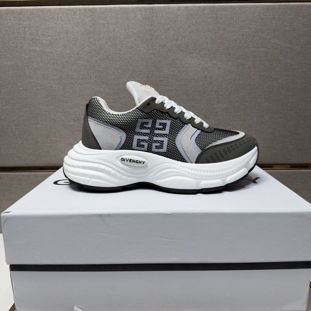 Givenchy Gray Mesh Panel Low-Top Sneakers — hero