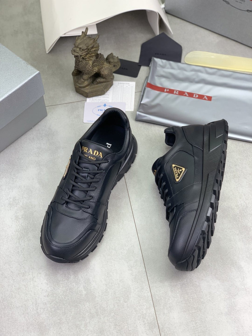 Prada Black Lug Sole Sneakers — side