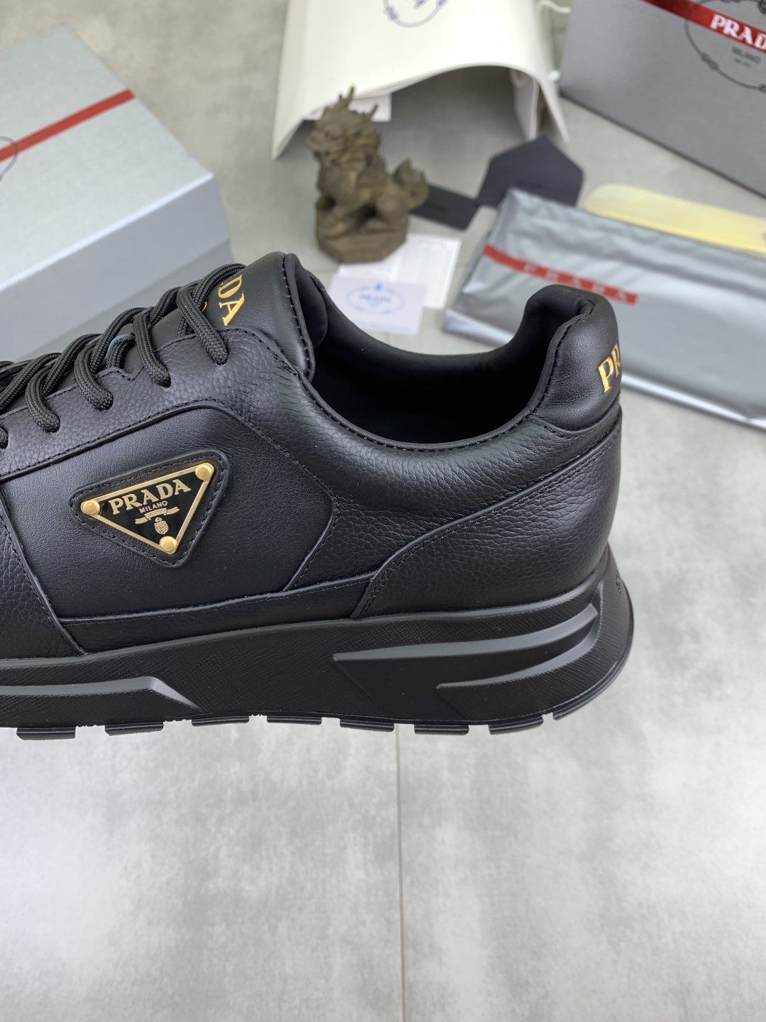 Prada Black Lug Sole Sneakers — detail