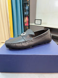 Dark Gray Pebbled Hardware Loafers — hero