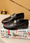 Dolce & Gabbana Dark Brown Buckle Loafers — hero