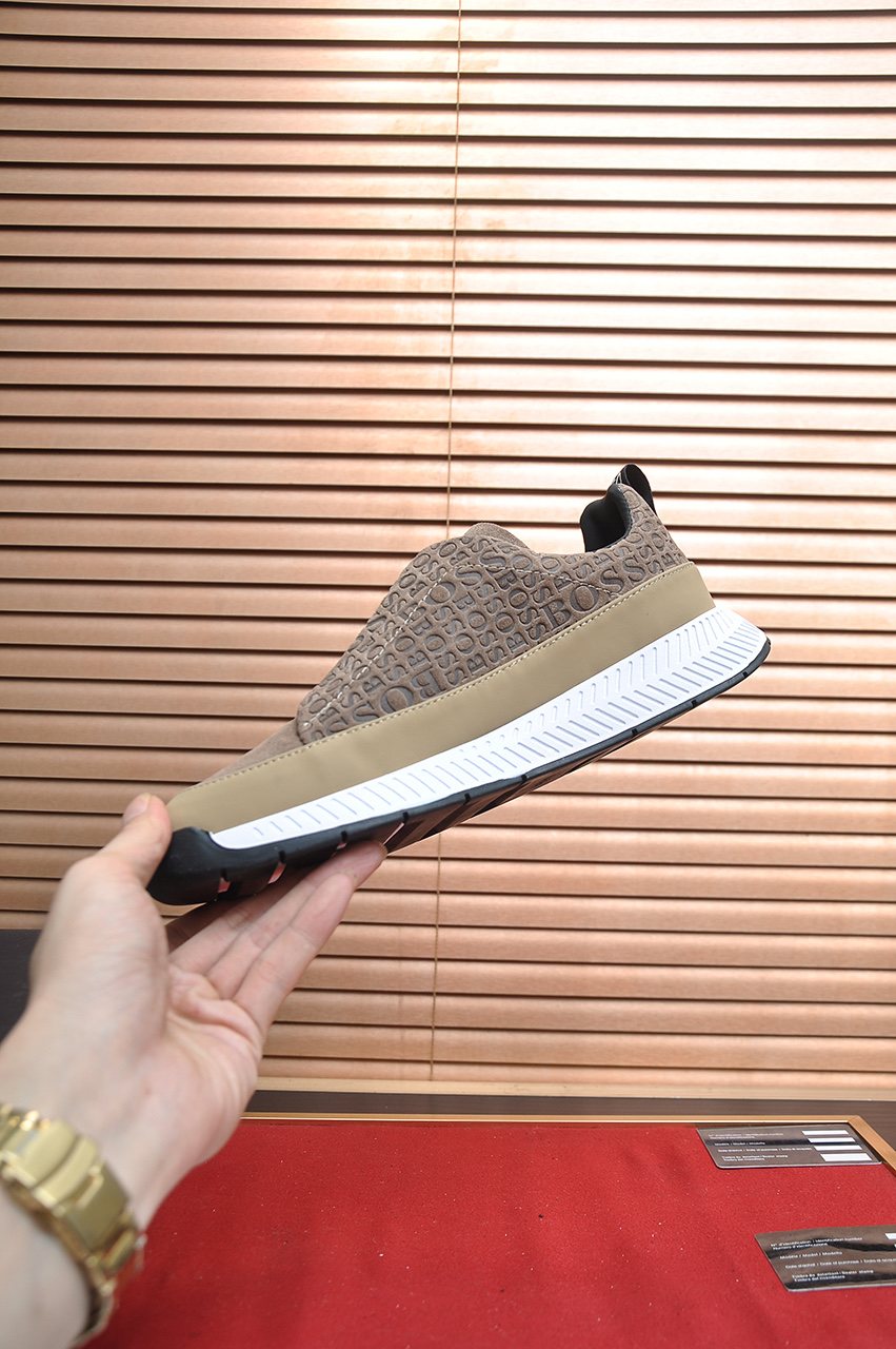 HUGO BOSS Textured Slip-On Sneakers — front