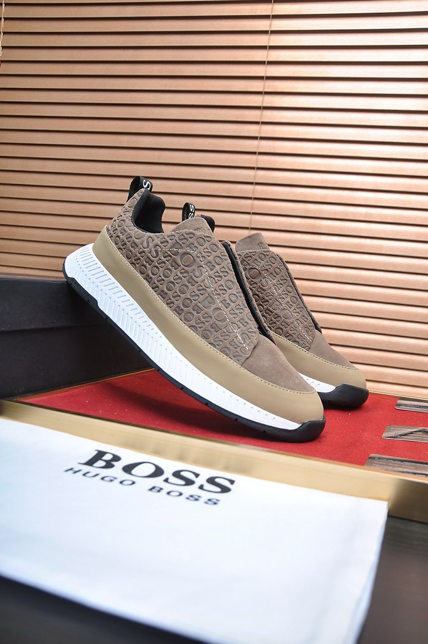 HUGO BOSS Textured Slip-On Sneakers — front