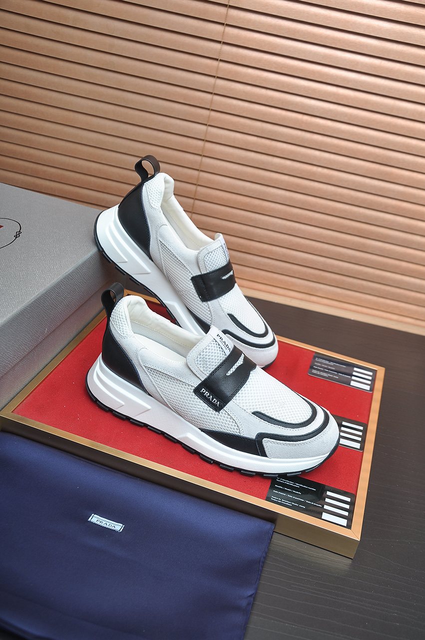 Prada Black Strap Low-Top Sneakers — back