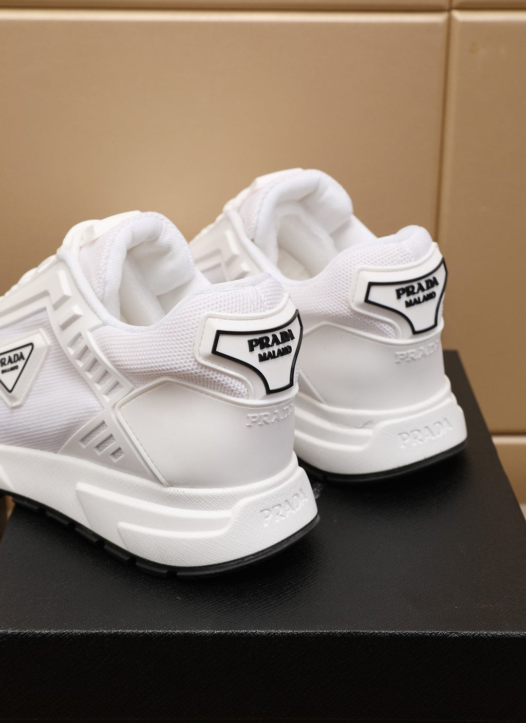 Prada Layered Platform Sneakers — back