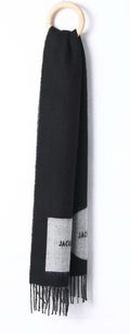 Jacquemus Black & Gray Fringed Scarf — hero