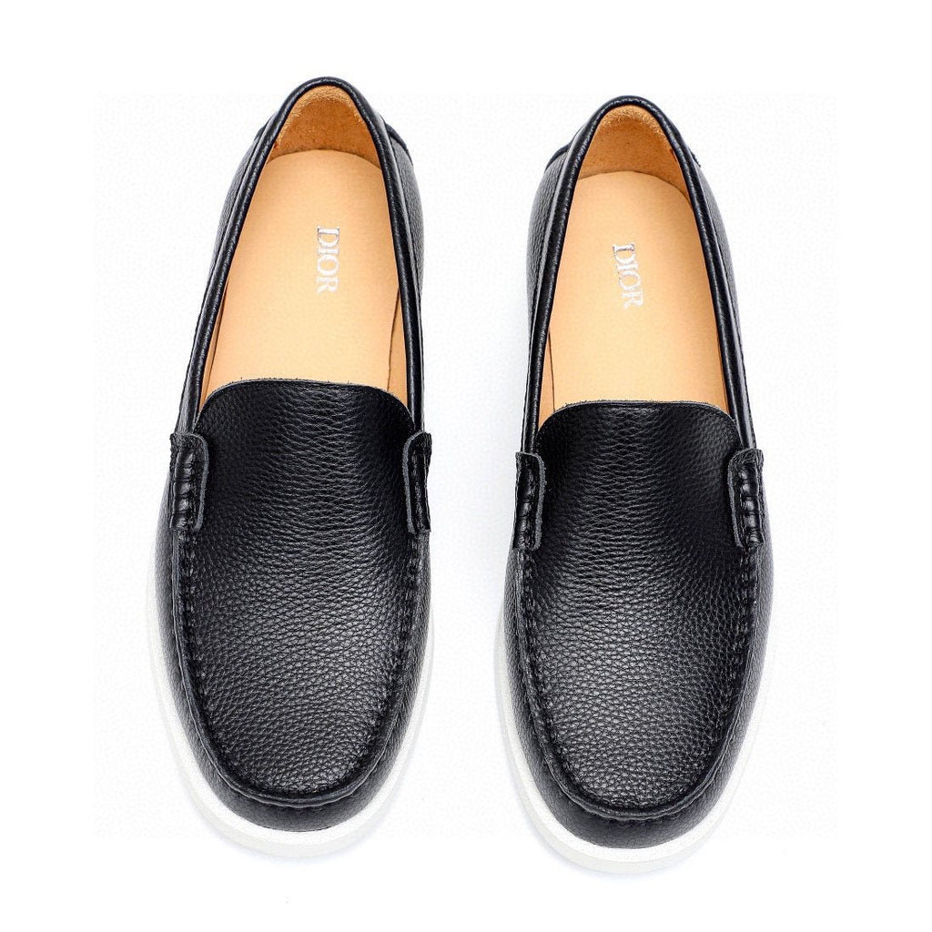 Dior Pebble-Grain Slip-On Shoes — front
