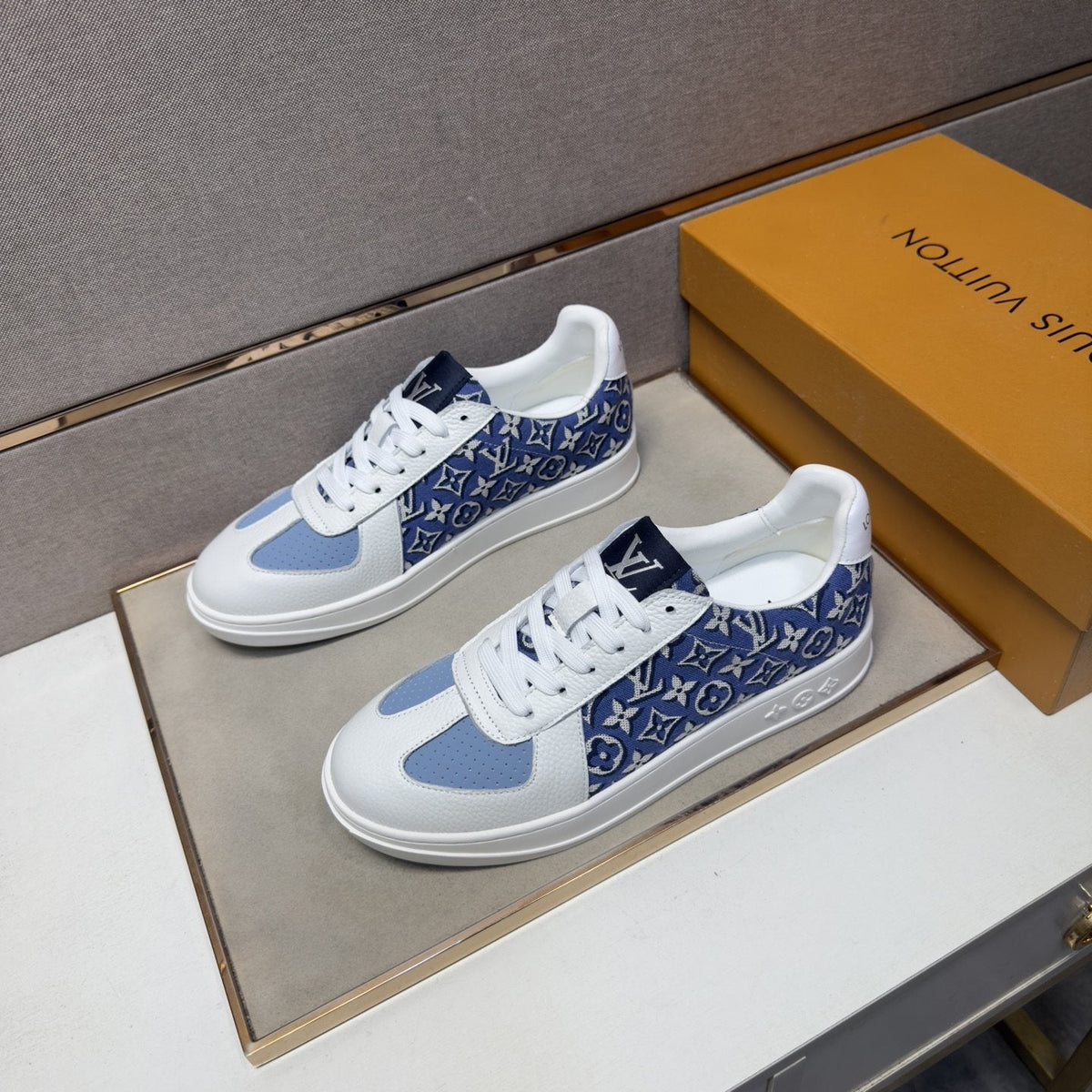Louis Vuitton Patterned Panel Sneakers — front