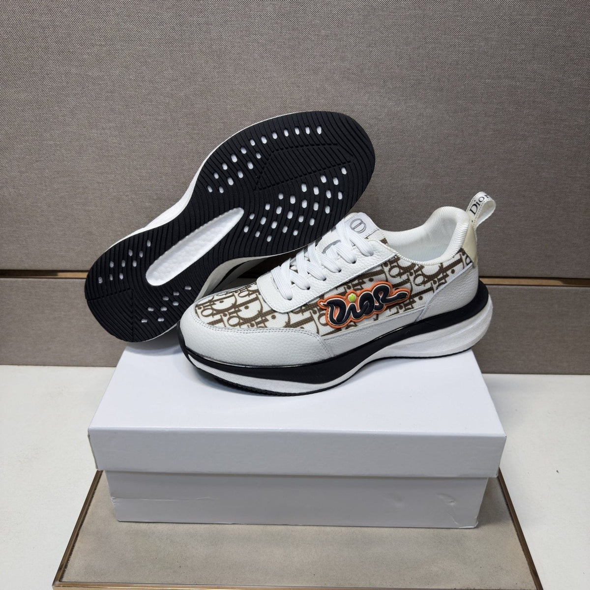 Dior Patterned Low-Top Men's Sneakers — side