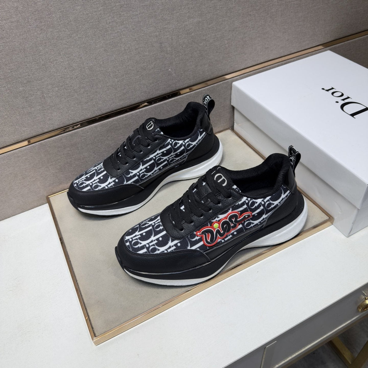 Dior Patterned Low-Top Men's Sneakers — side