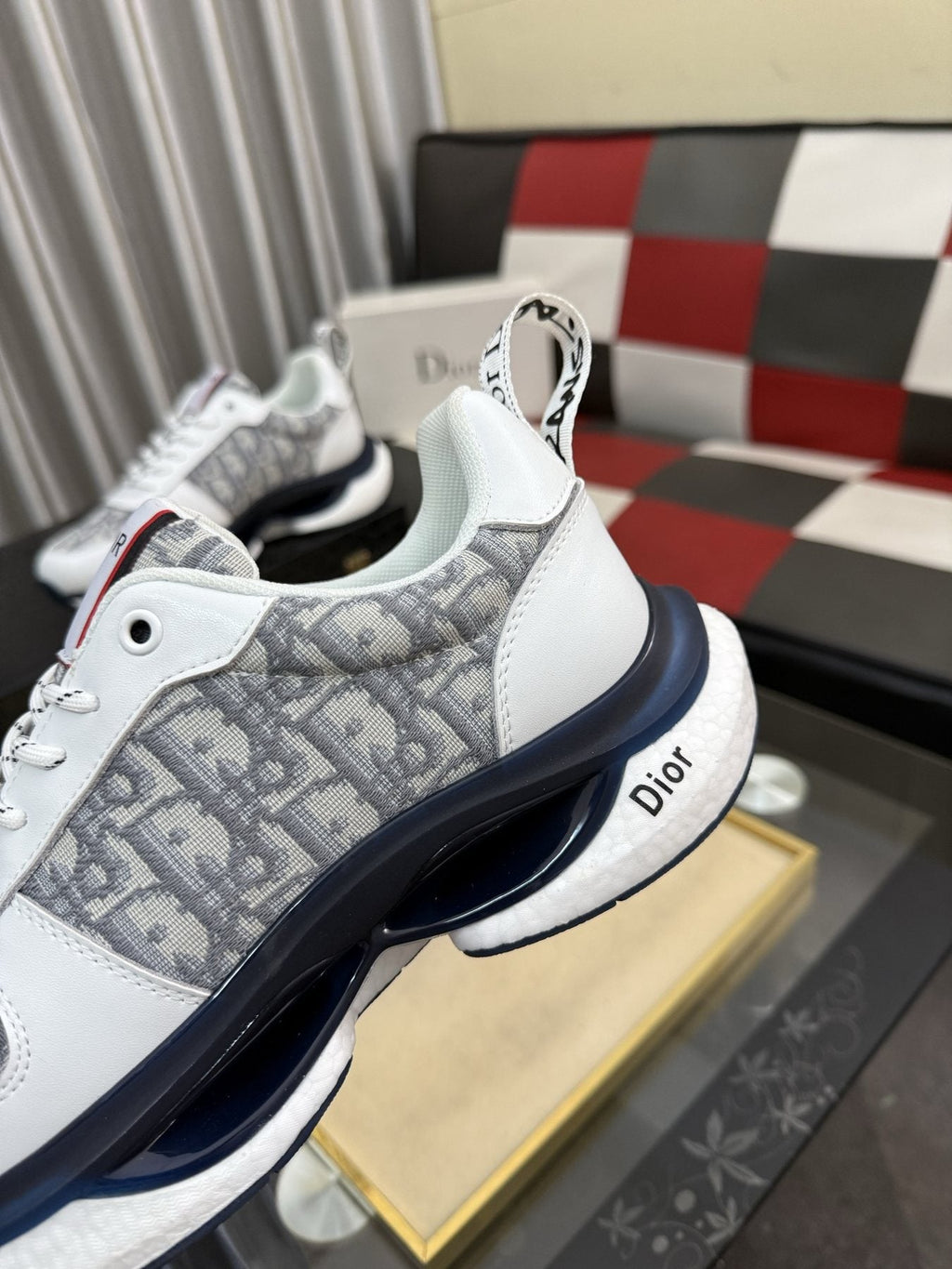 Dior Patterned Panel Sneakers — back