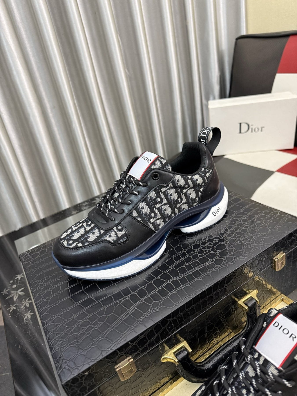 Dior Patterned Panel Sneakers — front