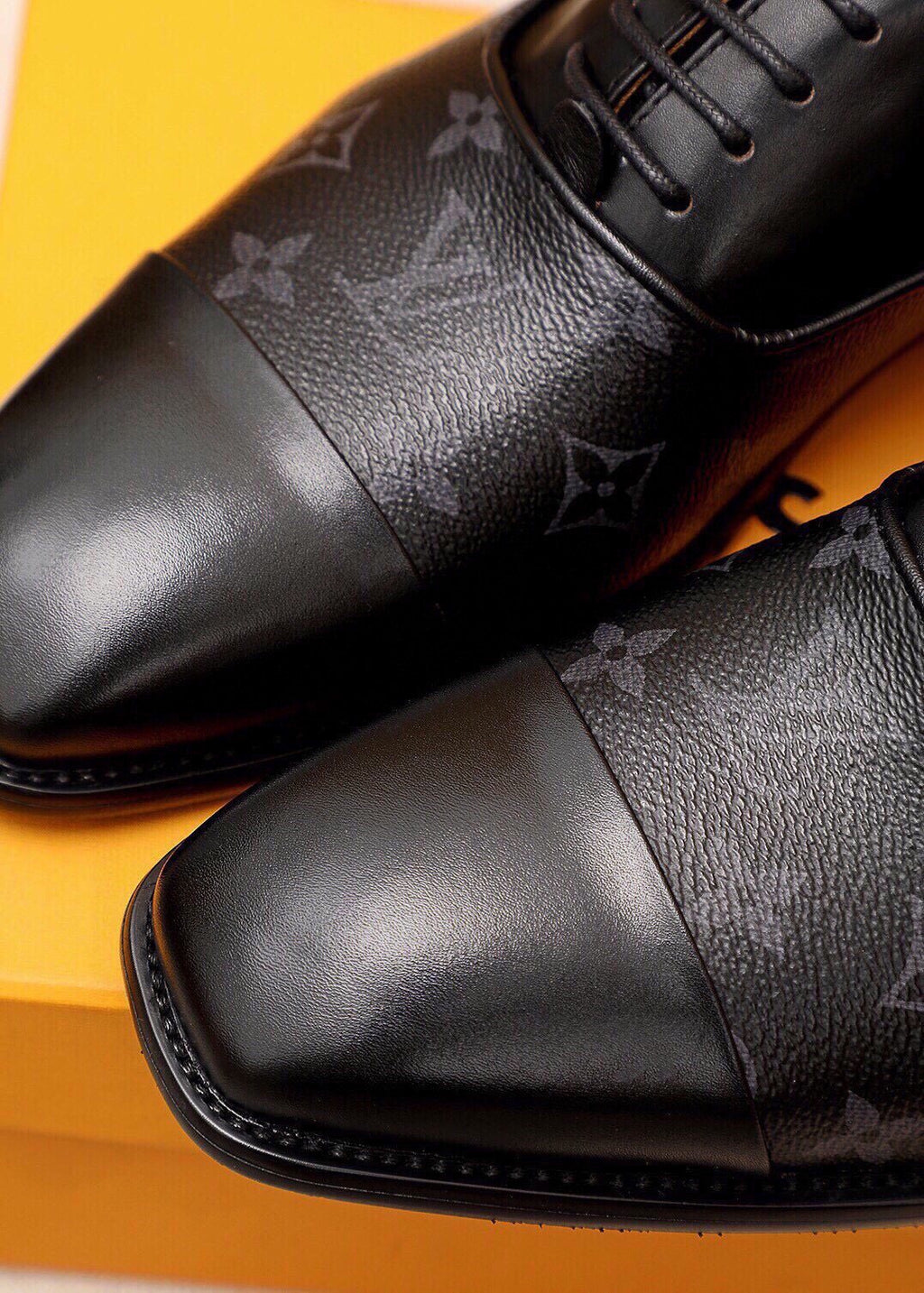Louis Vuitton Patterned Panel Lace-Up Dress Shoes — side