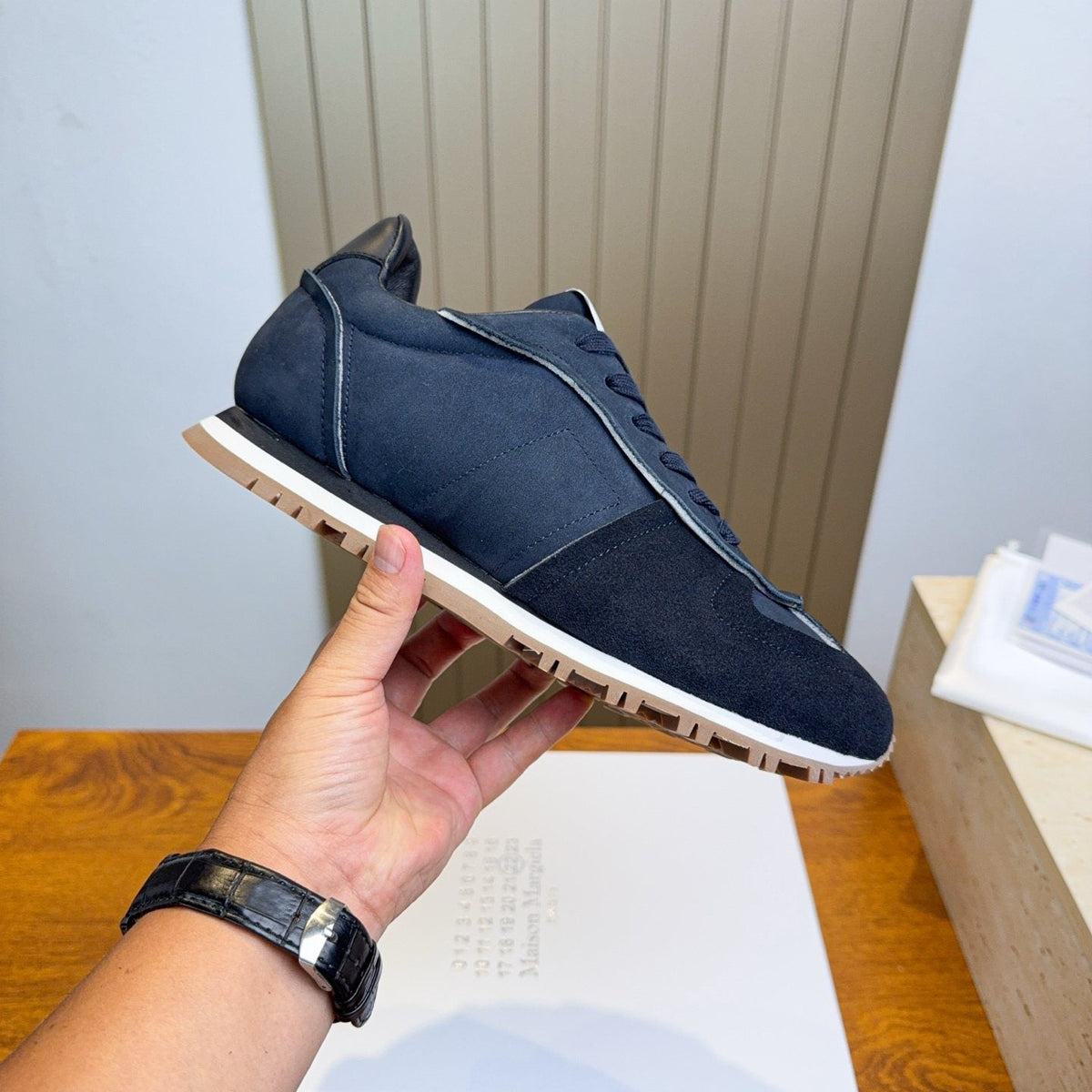 Maison Margiela Black Low-Top Sneakers — front