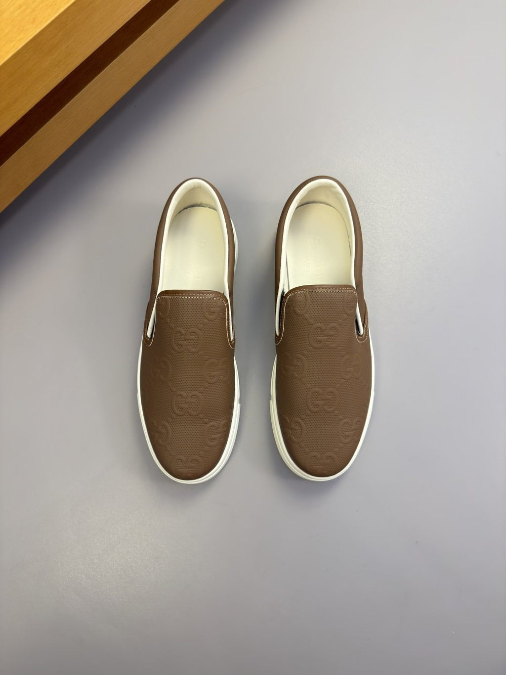 Leather Slip-On Sneakers — front