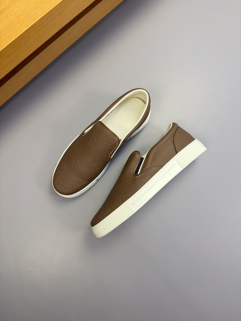 Leather Slip-On Sneakers — side