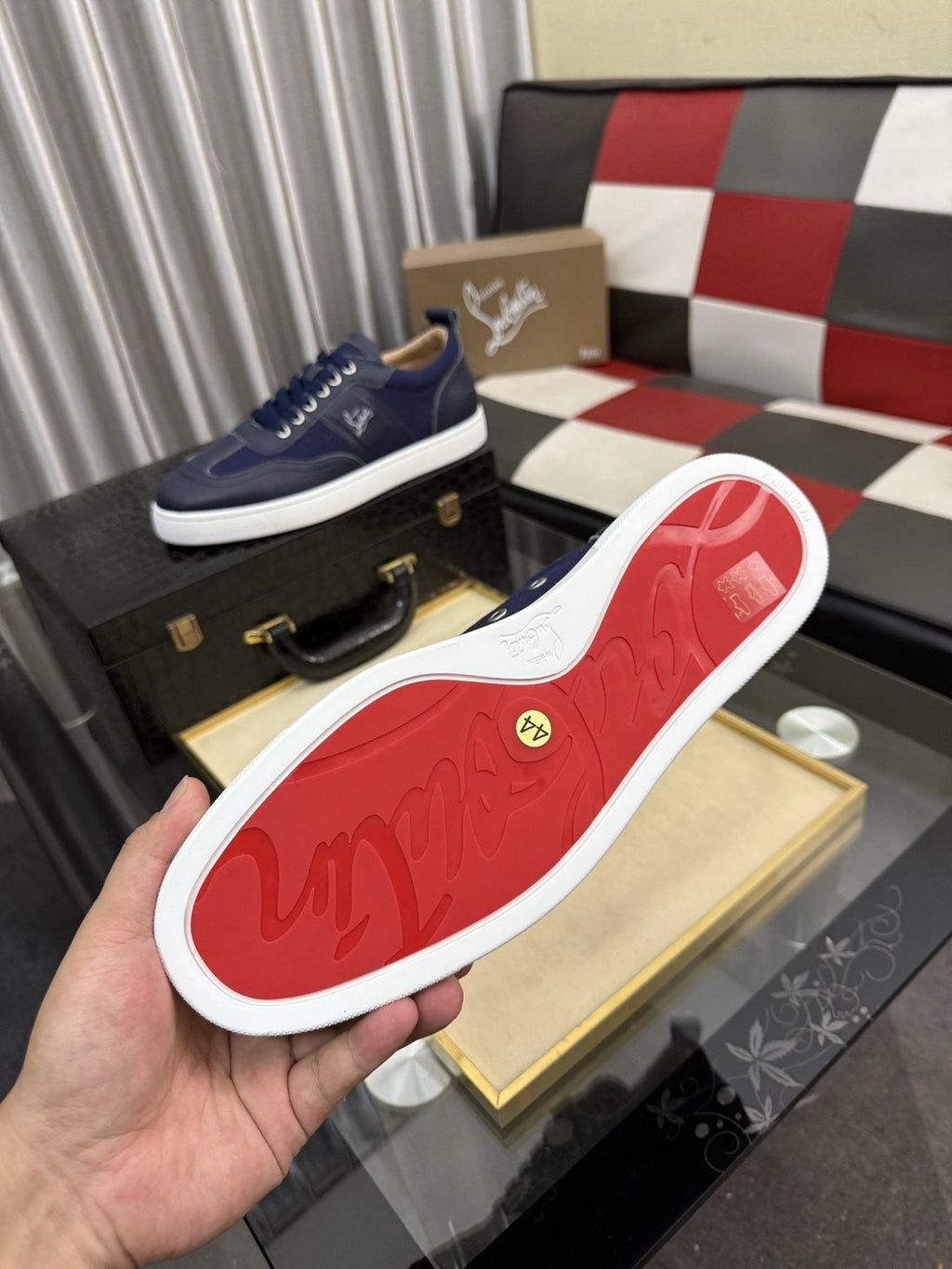 Christian Louboutin Script-Accent Low-Top Sneakers — front
