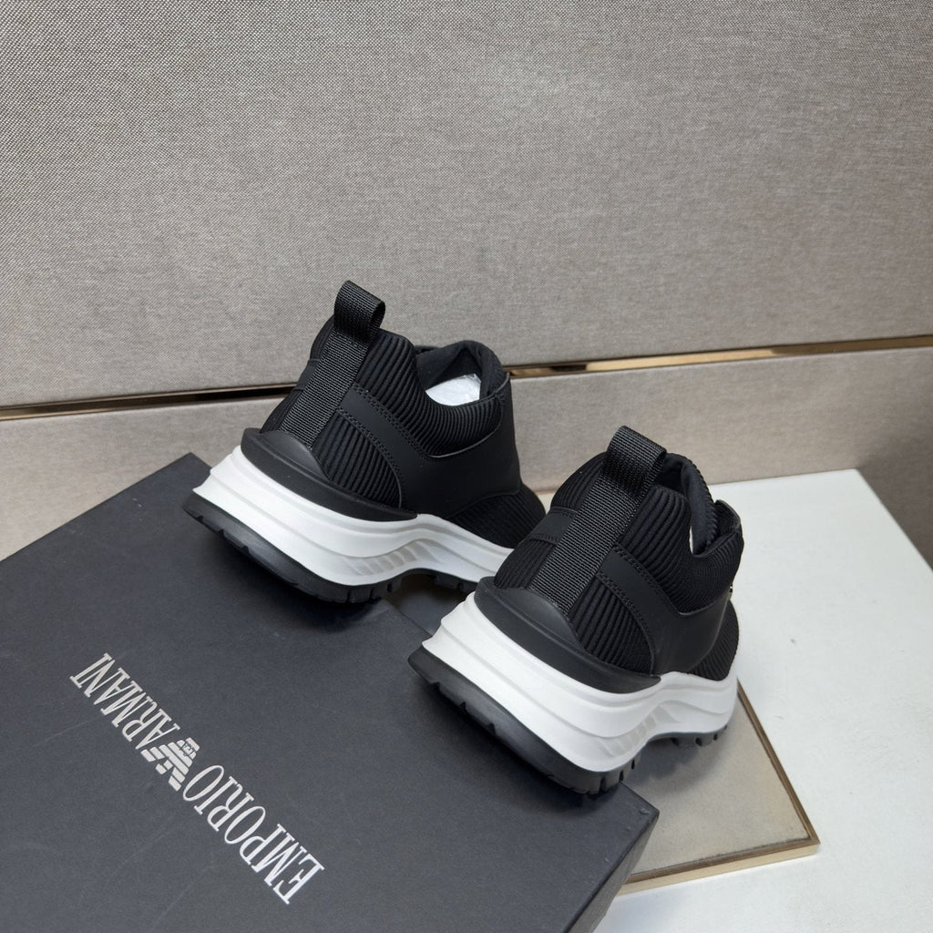 Armani Black Slip-On Sneakers — back