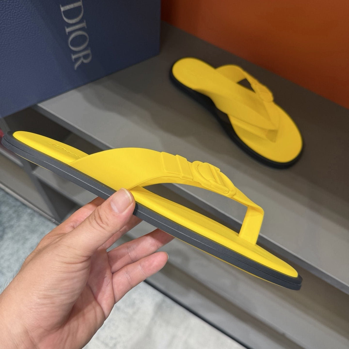 Dior Rivage Buckle Thong Sandals — side