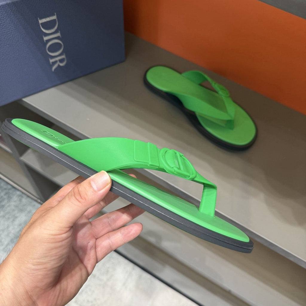 Dior Rivage Buckle Thong Sandals — side