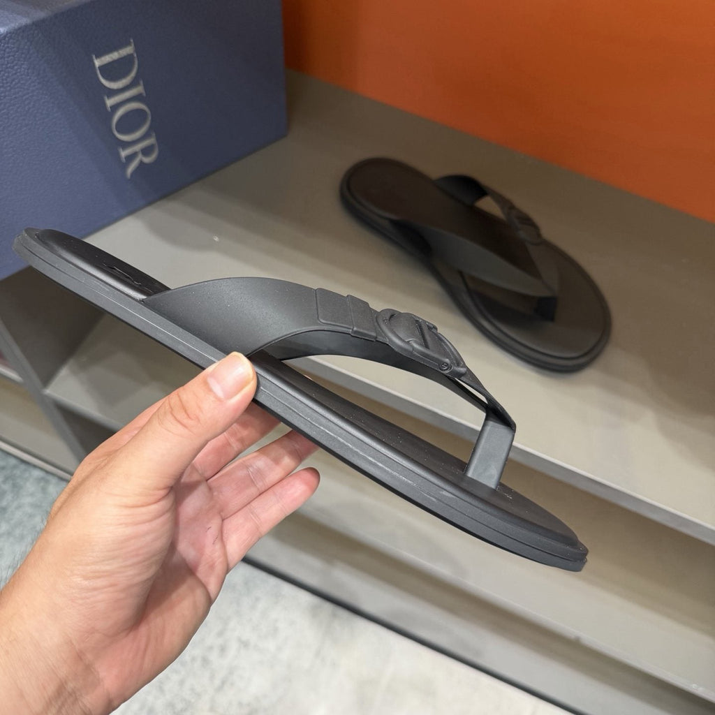 Dior Rivage Buckle Thong Sandals — side
