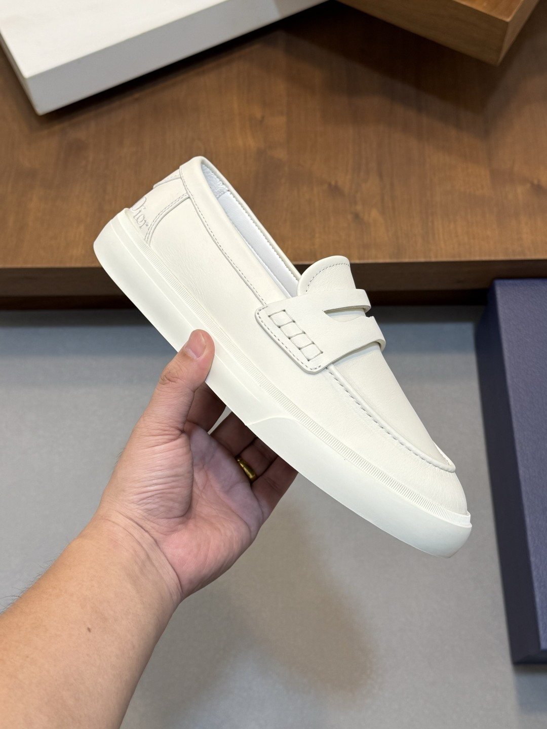 Dior Leather Strap Slip-On Shoes — model