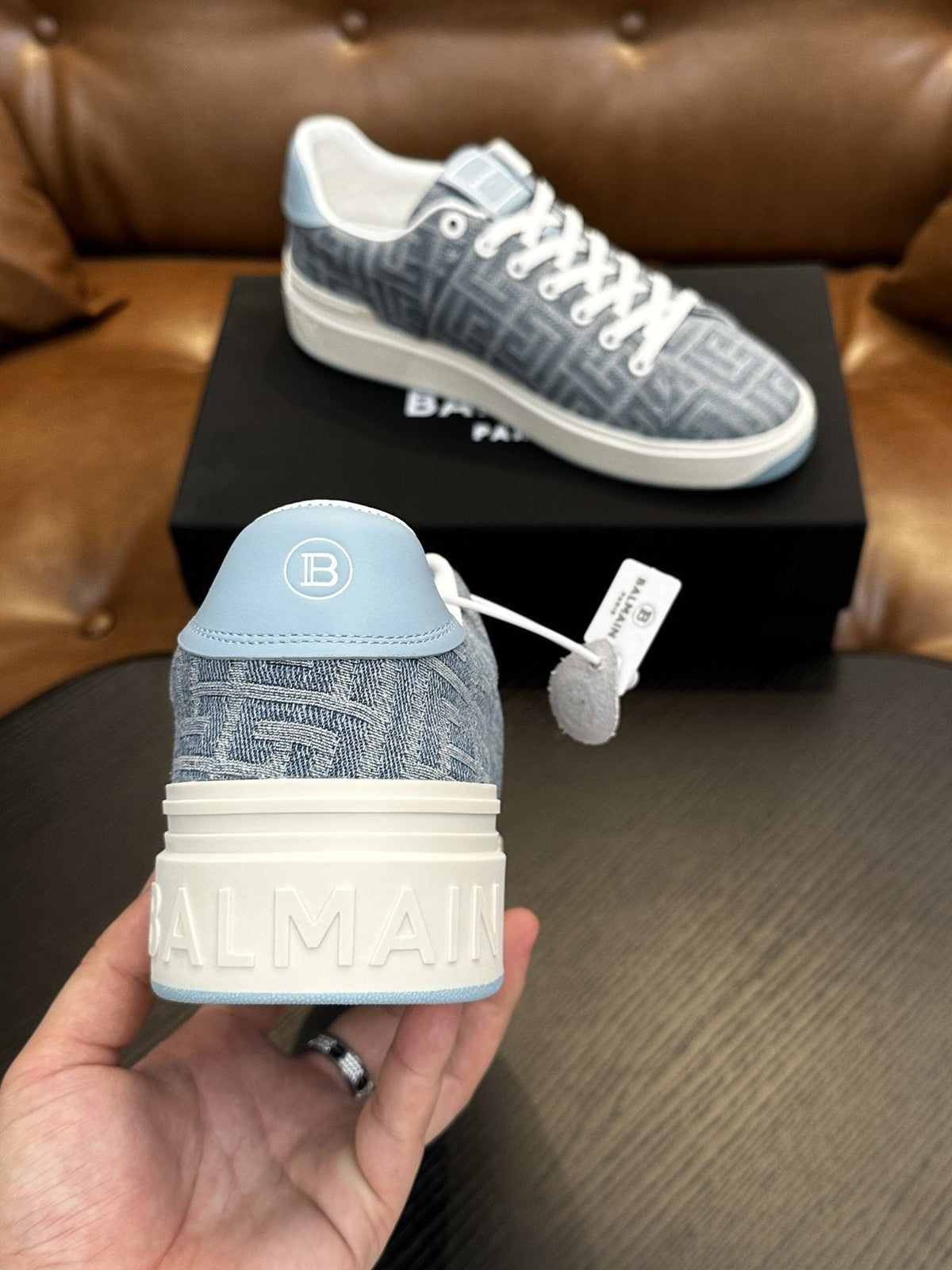 Balmain B-Skate Low-Top Sneakers — side
