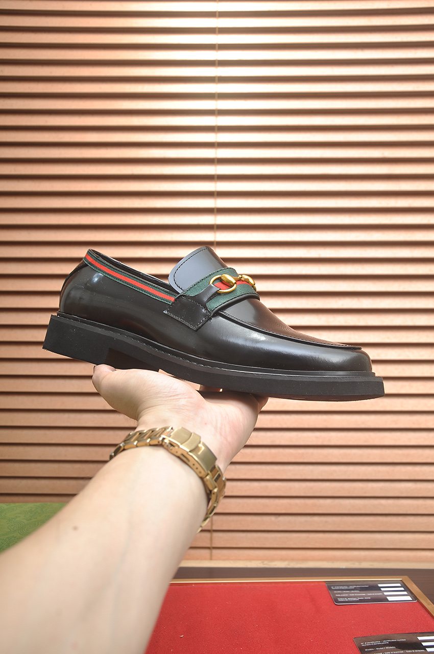 Gucci Dark Brown Horsebit Loafers — model